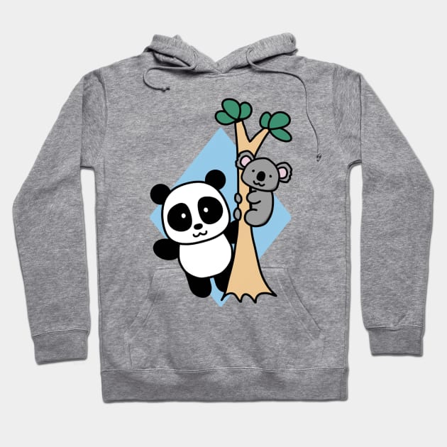 Cute Panda and Koala Hoodie by 1000 Pandas